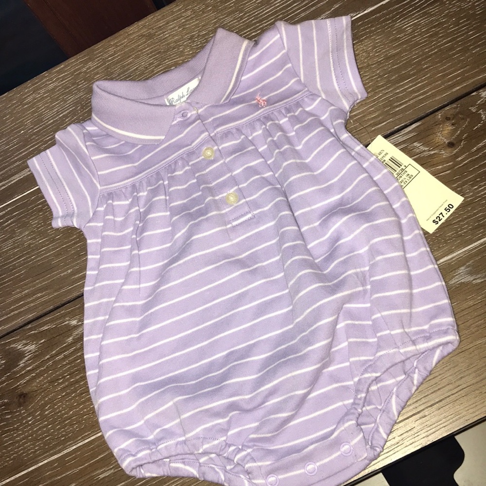 Ralph Lauren NWT one piece romper. Sz 6-9 months